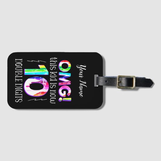 MACH! Dieses Kid ist jetzt 10 zweistellige Paint-T Gepäckanhänger (Vorderseite (Horizontal))