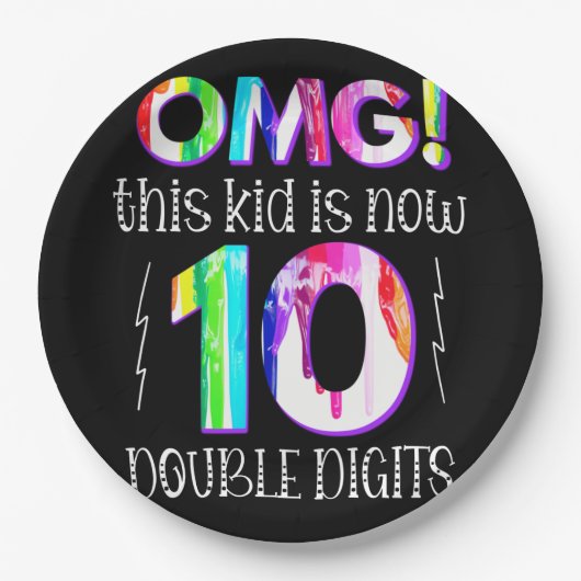 MACH! Dieses Kid ist jetzt 10 zweistellige Paint-T Pappteller (Vorderseite)