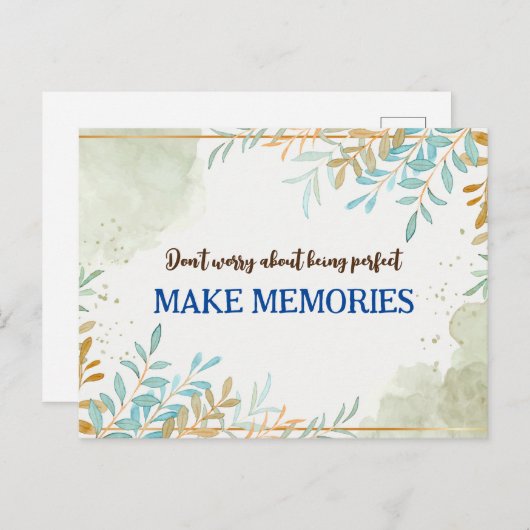 Mach dir keine Sorgen, dass du ein perfektes Zitat Postkarte (Vorne/Hinten)