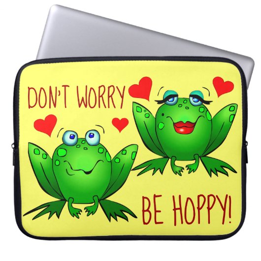 Mach dir keine Sorgen, dass du Niedlich fröhliche  Laptopschutzhülle (Vorderseite)