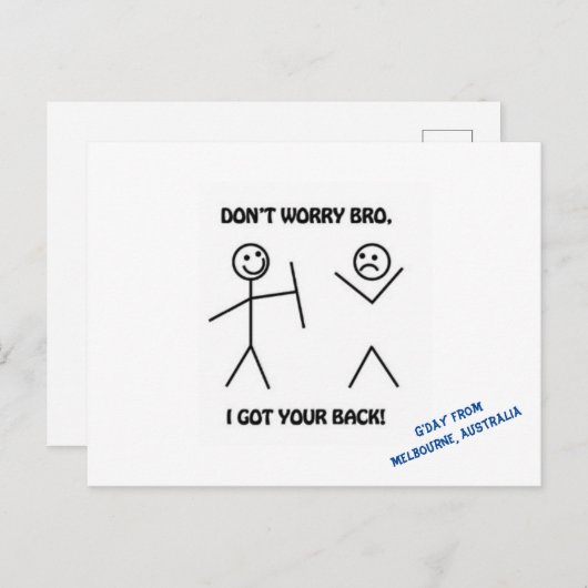 Mach dir keine Sorgen, dass ich deine rückenklebri Postkarte (Vorne/Hinten)