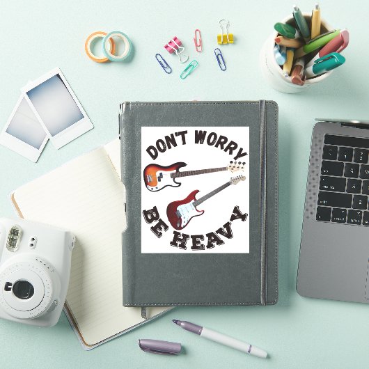 Mach dir keine Sorgen - Gitarre und Bass Design Aufkleber (iPad Hülle)