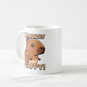 Mach dir keine Sorgen, sei glücklich! Niedlich Cap Kaffeetasse (Vorderseite Links)
