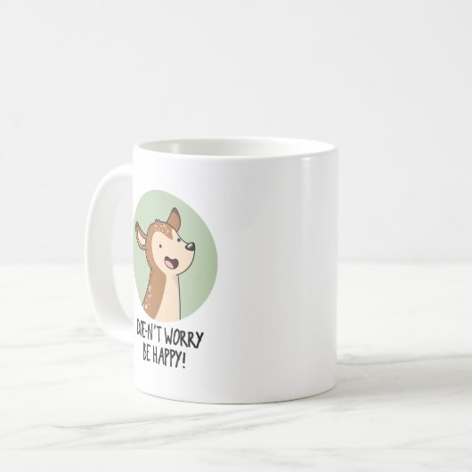 Mach dir keine Sorgen, sei glücklich über den Funn Kaffeetasse (Vorderseite Links)