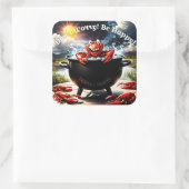 Mach dir keine Sorgen, sei glücklicher Crawfish. Quadratischer Aufkleber (Tasche)