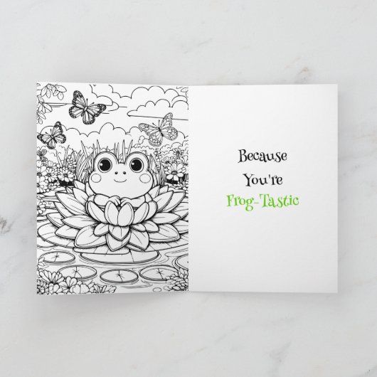 Mach dir keine Sorgen, sei hoppy. | Frosch Pun Fri Karte (Innenseite)