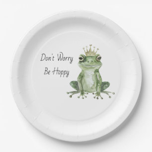 Mach Dir Keine Sorgen Sei Hoppy Grüner Frosch Pappteller
