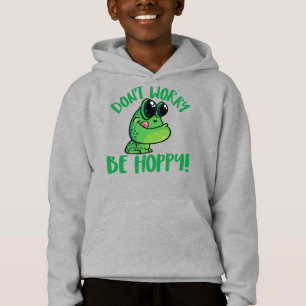 Mach dir keine Sorgen, sei hoppy, lächelnder Carto Hoodie