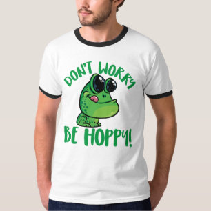 Mach dir keine Sorgen, sei hoppy, lächelnder Carto T-Shirt