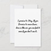 Mach dir keine Sorgen, süßes Herz, ich werde mit d Dankeskarte (Rückseite)