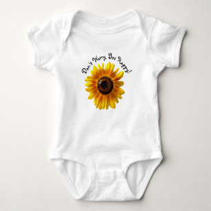 "Mach dir keine Sorgen um Bee Happy" Sonnenblume Baby Strampler