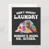 Mach dir keine Sorgen um die Wäsche, auch niemand Einladungspostkarte (Vorne/Hinten)