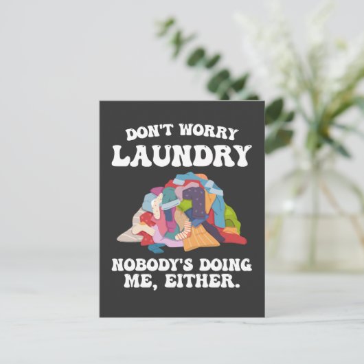 Mach dir keine Sorgen um die Wäsche, auch niemand Einladungspostkarte (Stehend Vorderseite)