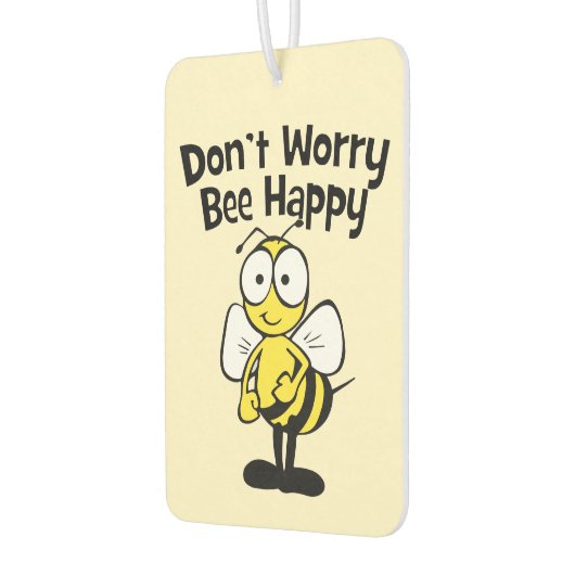 Mach dir keine Sorgen um glückliche Biene | Hummel Autolufterfrischer (Links)