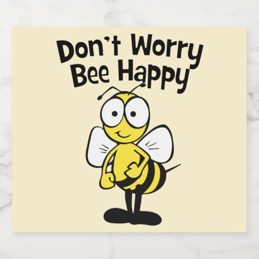 Mach dir keine Sorgen um glückliche Biene | Hummel Bierflaschenetikett (Einzelnes Label)