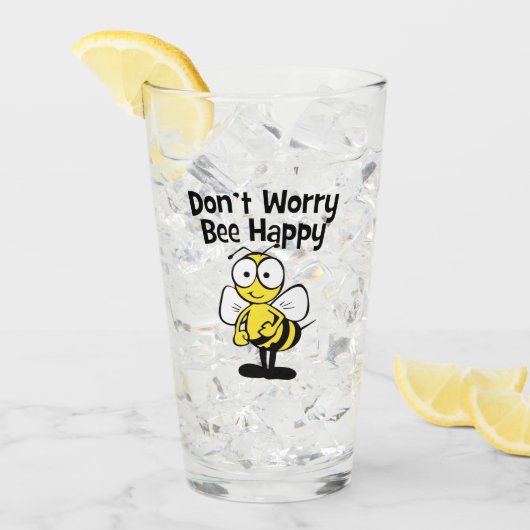 Mach dir keine Sorgen um glückliche Biene | Hummel Glas (Vorderseite Ice)