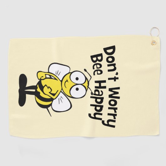 Mach dir keine Sorgen um glückliche Biene | Hummel Golfhandtuch (Horizontal)