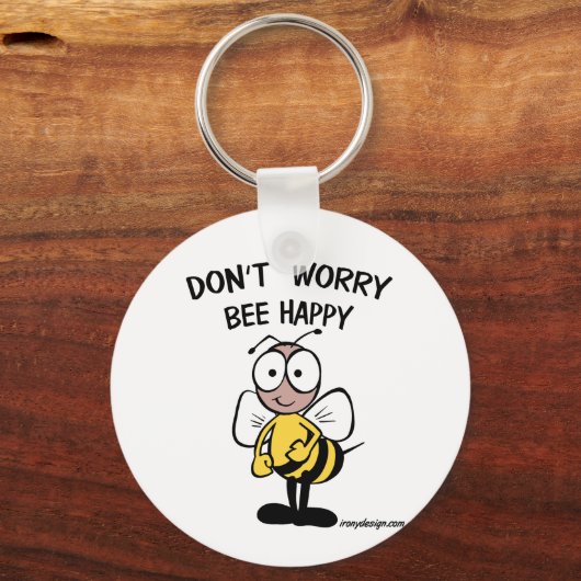 Mach dir keine Sorgen um glückliche Hummel Schlüsselanhänger (Vorderseite)