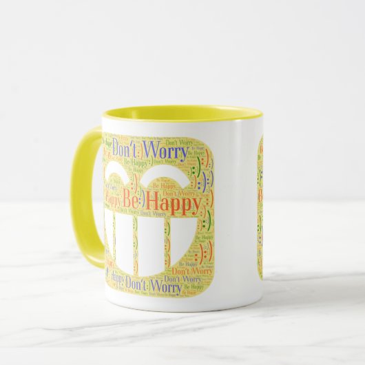 Mach dir keine Sorgen um glückliche Tasse (Vorderseite Links)