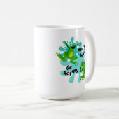 Mach dir keine Sorgen um glücklichen Funny Frog Kaffeetasse (VorderseiteRechts)