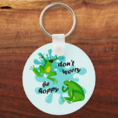 Mach dir keine Sorgen um Happy Hoppy Frog Schlüsselanhänger (Vorderseite)