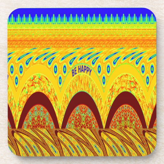 Mach dir keine Sorgen, wenn du glücklich bist beim Getränkeuntersetzer (Vorderseite)