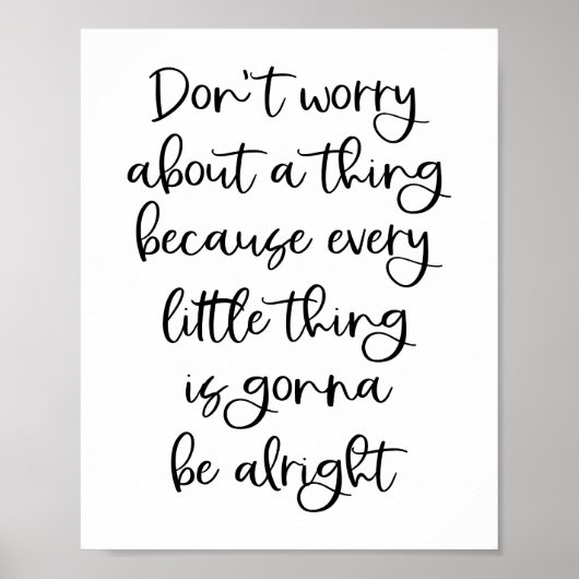 Mach dir wegen einer Sache keine Sorgen Poster (Vorne)