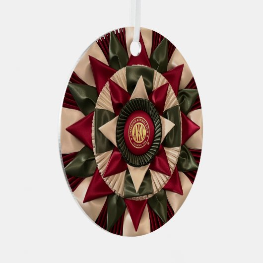 MACH Dog Rosette Custom Christmas Ornament Aus Metall (Vorderseite Rechts)