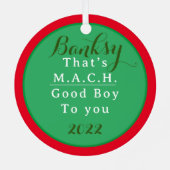 MACH Dog Rosette Custom Christmas Ornament Aus Metall (Rückseite)