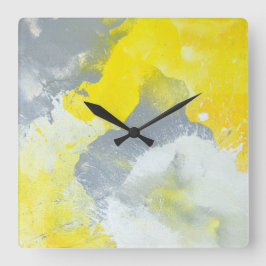 "Mach ein Chaos" Uhr Abstrakter Kunst in Grau und