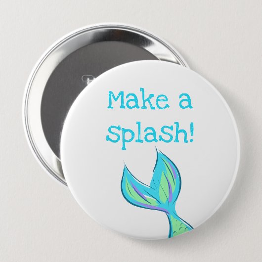 Mach einen Splash! Babyblau Button (Vorne & Hinten)