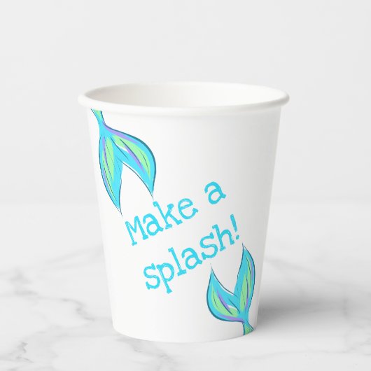 Mach einen Splash! Babyblau Pappbecher (Vorderseite)