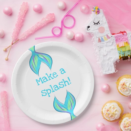 Mach einen Splash! Babyblau Pappteller (Party)