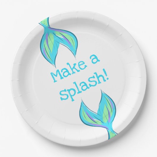 Mach einen Splash! Babyblau Pappteller (Vorderseite)