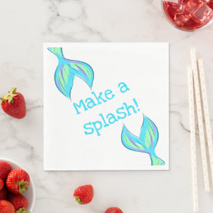 Mach einen Splash! Babyblau Serviette