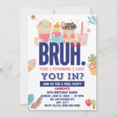 Mach einen Splash! Bruh-tastic Pool Party für die  Einladung (Vorderseite)