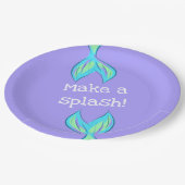 Mach einen Splash! Mermaid Lila Pappteller (Schrägansicht)