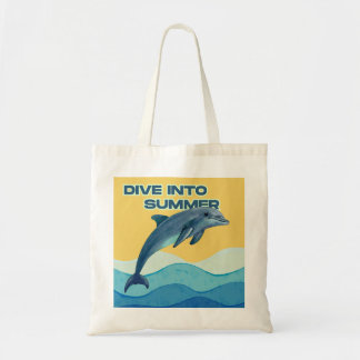 "Mach einen Spritzer" Künstlerischer Delfin Aquare Tragetasche