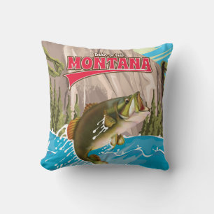 Mach einen Trip - Vintage-Reiseplakat Montana Kissen