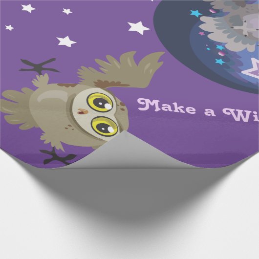 Mach einen Wunsch! Eulen Geschenkpapier (Ecke)