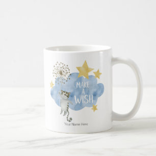 Mach einen Wunsch Zitat Katze Stern Wolke Kinderzi Kaffeetasse