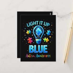Mach es Blau Autistische Autismuserkennung Postkarte