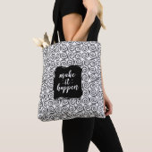 Mach es geschehen Schwarz-Weiß-Swirbel-Tote Tasche (Von Nahem)