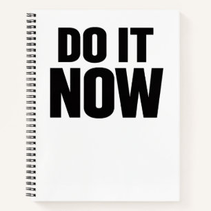 Mach es jetzt Motivationszitat Minimal Typography Notizblock