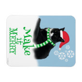 Mach es Merry Holiday Tuxedo Cat Magnet (Horizontal)