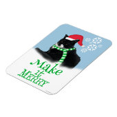 Mach es Merry Holiday Tuxedo Cat Magnet (Linke Seite)
