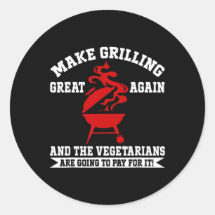 Mach Grillen wieder großartig Amerika Trump Bbq Rb Runder Aufkleber