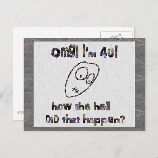 MACH! Ich bin vierzig Postkarte (Vorne/Hinten)