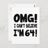 MACH! Ich kann nicht glauben, 64 zu sein Postkarte (Vorne/Hinten)