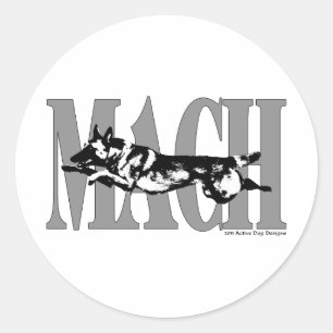 MACH Mal Runder Aufkleber